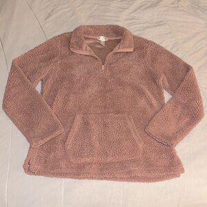 JUST BE sherpa quarter zip sweatshirt